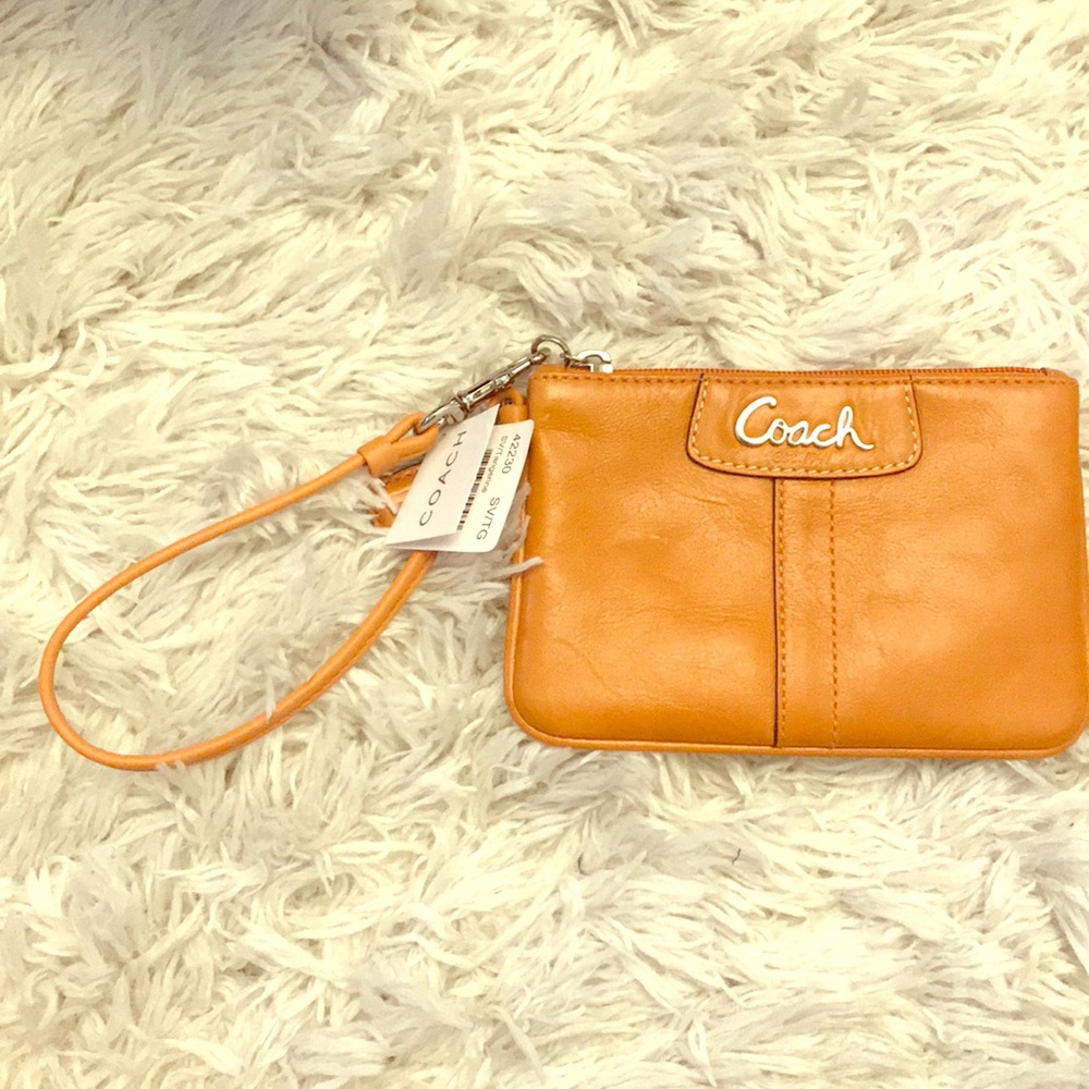 Leather Coach Wristlet